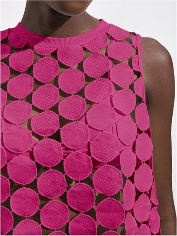 SHENHE Women's Asymmetrical Vest Top See Through Circular Embroidered Crew Neck Sleeveless Vest Crop Top in Saudi Arabia