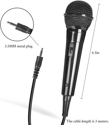 Wired Karaoke MicrophoneWith 2.5m Cable, Handheld for Singing, Vocal Dynamic Mic for Speaker, AMP, Mixer, DVD in Saudi Arabia