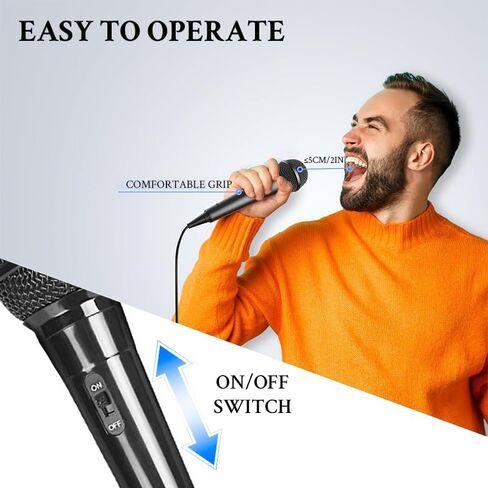 Wired Karaoke MicrophoneWith 2.5m Cable, Handheld for Singing, Vocal Dynamic Mic for Speaker, AMP, Mixer, DVD in Saudi Arabia