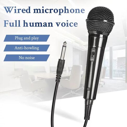Wired Karaoke MicrophoneWith 2.5m Cable, Handheld for Singing, Vocal Dynamic Mic for Speaker, AMP, Mixer, DVD in Saudi Arabia