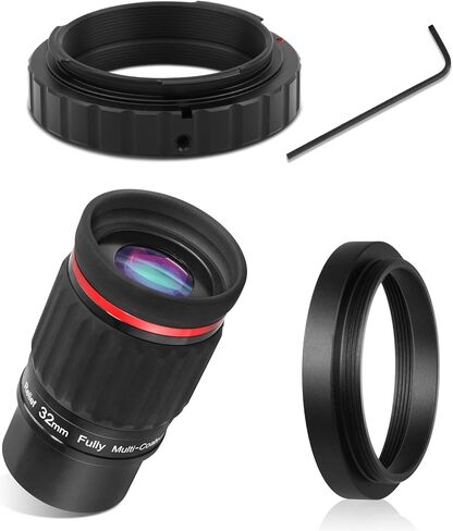 Astromania Metal T-Ring Adapter for Nikon DSLR/SLR - Bundle with - 2" 32mm 70° SWA Eyepiece&M43-M42 Adapter in Saudi Arabia