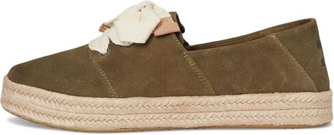 TOMS Womens Carolina Lace Up Espadrille Flats Casual - Beige in Saudi Arabia