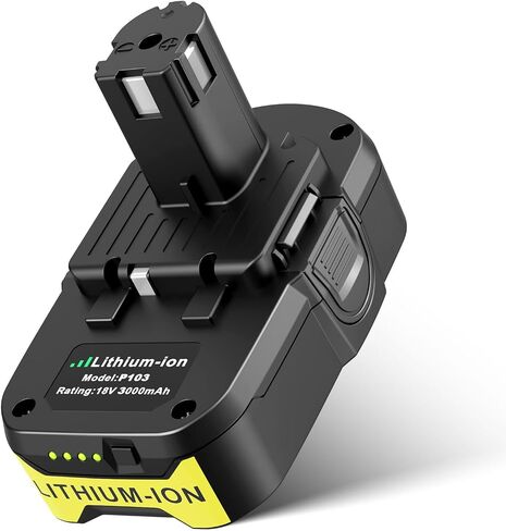 3.0Ah P103 18V Lithium Battery Replacement for Ryobi 18V Tools Series, Compatible with Cordless Tools P100 P102 P104 P105 P107 P108 P109 P190 in Saudi Arabia