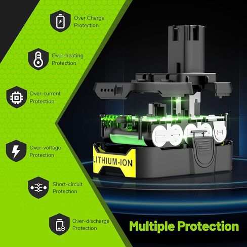 3.0Ah P103 18V Lithium Battery Replacement for Ryobi 18V Tools Series, Compatible with Cordless Tools P100 P102 P104 P105 P107 P108 P109 P190 in Saudi Arabia