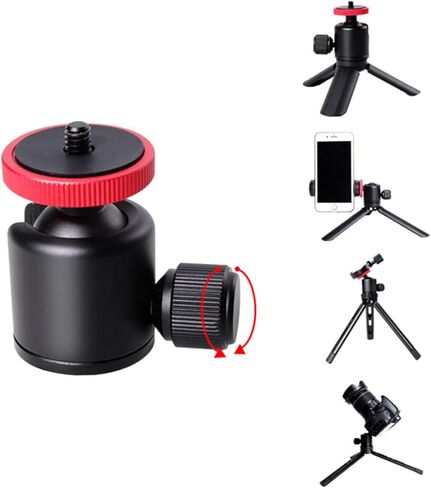 حامل ثلاثي للكاميرا TEHAUX DSLR برأس معدني دوار 360 درجة للتصوير الفوتوغرافي والبث المباشر باللون الأسود in Kuwait