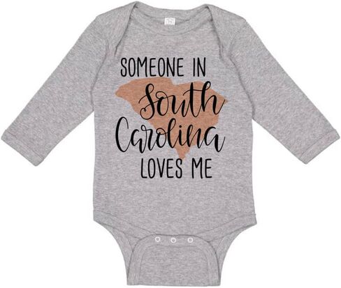 Someone in South Carolina Loves Me Long Sleeve Baby Infant Bodysuit in Saudi Arabia