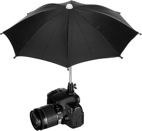 PATIKIL Camera Umbrella, 2 Pack 15 Inch Sunshade Camera Hot Shoe Umbrellas Protector Waterproof Rain Cover Protector for Nikon, Black in Saudi Arabia