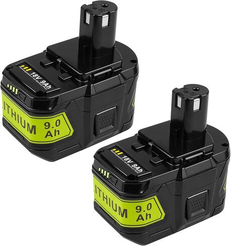 Futurebatt 2 حزمة بطارية بديلة عالية السعة 9.0Ah P109 لـ Ryobi ONE + P102 P103 P104 P105 P107 P108 P109 P122 بطارية أدوات 18 فولت in Kuwait