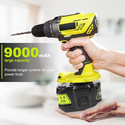 Futurebatt 2 حزمة بطارية بديلة عالية السعة 9.0Ah P109 لـ Ryobi ONE + P102 P103 P104 P105 P107 P108 P109 P122 بطارية أدوات 18 فولت in Kuwait