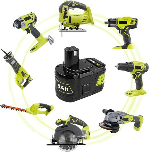 Futurebatt 2 حزمة بطارية بديلة عالية السعة 9.0Ah P109 لـ Ryobi ONE + P102 P103 P104 P105 P107 P108 P109 P122 بطارية أدوات 18 فولت in Kuwait