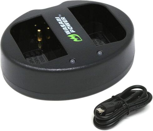Wasabi Power Dual USB Battery Charger for Sony NP-F330, NP-F550 NP-F570 NP-FM55H NP-FM500H (L Series, M Series) in Saudi Arabia
