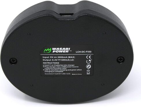 Wasabi Power Dual USB Battery Charger for Sony NP-F330, NP-F550 NP-F570 NP-FM55H NP-FM500H (L Series, M Series) in Saudi Arabia