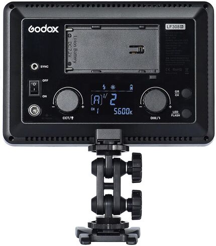 Godox LF308Bi Bi-Color Temperature LED Flash Light Photography Fill-in Lamp Video Light 3300K-5600K 18W Smartphone APP/ 2.4G Wireless Control with Remote Controller Power Adapter in Saudi Arabia