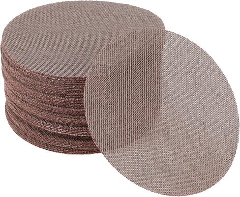 50 Pcs 6 Inch Abranet Sanding Mesh Anti-Clog Hook Loop Dust Free Net Sandpaper 100 Grit Brown Aluminum Oxide in Saudi Arabia