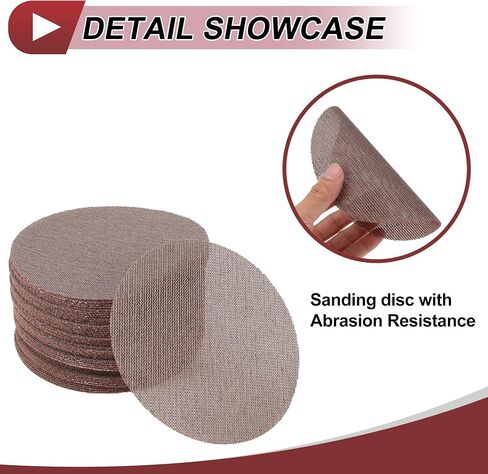 50 Pcs 6 Inch Abranet Sanding Mesh Anti-Clog Hook Loop Dust Free Net Sandpaper 100 Grit Brown Aluminum Oxide in Saudi Arabia