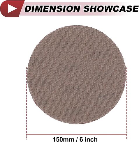 50 Pcs 6 Inch Abranet Sanding Mesh Anti-Clog Hook Loop Dust Free Net Sandpaper 100 Grit Brown Aluminum Oxide in Saudi Arabia