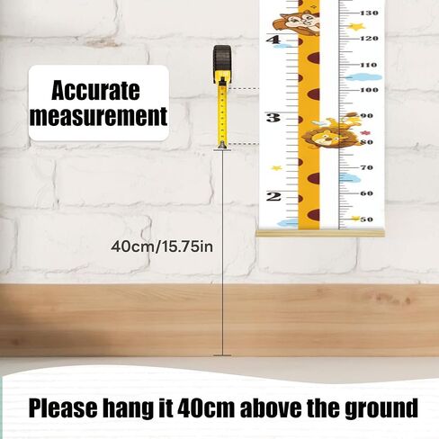 Personalized Children's Height Chart, Wall Growth Chart, Canvas Children's Height Hanging Chart, with Detachable Hooks, are Ideal Choices for Home Decoration and Practical Functions in Saudi Arabia
