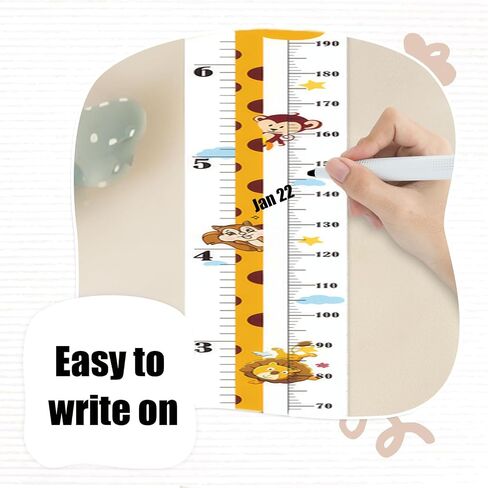 Personalized Children's Height Chart, Wall Growth Chart, Canvas Children's Height Hanging Chart, with Detachable Hooks, are Ideal Choices for Home Decoration and Practical Functions in Saudi Arabia