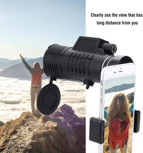 , 50x60 High Magnification Monocular Bird Watching Monocular Single Tube Telescope with Tripod Clip for Mobile Phone in Saudi Arabia
