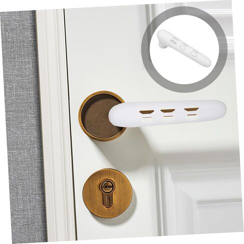 Homoyoyo Door Handle Lock Child Door Knob Safety Cover Silicone l Shape Cover Non-Slip Quick Dry Wall Protection in Saudi Arabia
