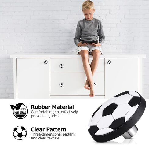6pcs Soccer Pattern Drawer Pull Knobs for Boy Girl Room Easy to Install Soft Material for Wardrobe Cabinets and Dressers in Saudi Arabia