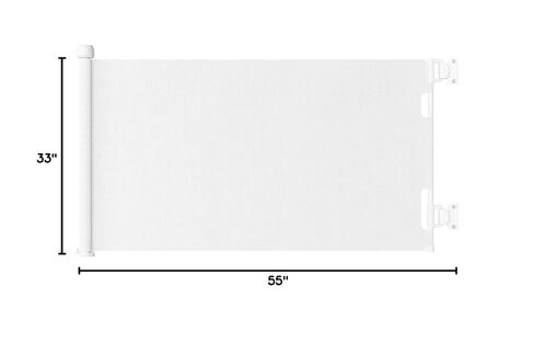 بوابة أطفال قابلة للسحب من Likzest، شبكة وبوابة للحيوانات الأليفة بطول 33 بوصة، تمتد حتى عرض 55 بوصة، بوابات أمان للأطفال لممرات مداخل السلالم، للكلاب والقطط في الأماكن المغلقة والخارجية (أبيض)، 6*18، SH20.006DC in Kuwait