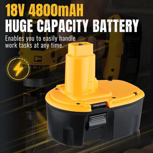 2 حزمة 4.8Ah 18V DC9096 بطارية بديلة لبطاريات Dewalt 18 فولت ومتوافقة مع DC9099 DW9095 DW9096 DW9098 DE9038 شواحن أدوات الطاقة اللاسلكية in Kuwait
