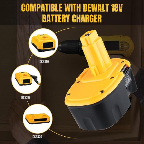 2 حزمة 4.8Ah 18V DC9096 بطارية بديلة لبطاريات Dewalt 18 فولت ومتوافقة مع DC9099 DW9095 DW9096 DW9098 DE9038 شواحن أدوات الطاقة اللاسلكية in Kuwait