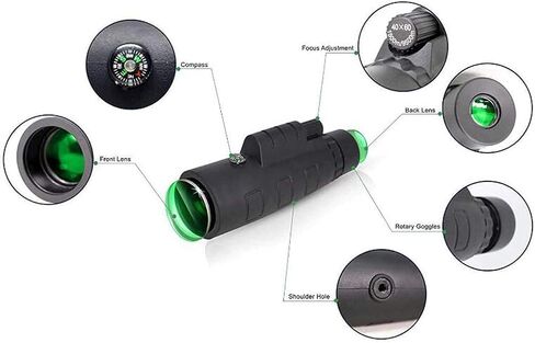 Monoculars Telescope, Zoom Monocular， Portable 10X50 High-Definition Dual-Tone Telescope Outdoor Sight with Compass， Tripod and Hanging Eye Mask in Saudi Arabia