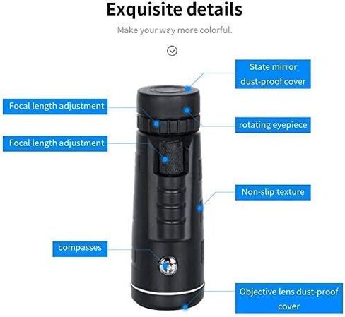 Monoculars Telescope, Mobile Phones Monocular Telescope with Compass and Tripod，Astronomical Refractor Telescope，Mini Telescope，Long-Lasting Outdoor Application in Saudi Arabia