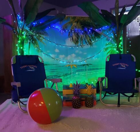 Summer Island Scene Photography Backdrop Beach Sea Palm Hawaiian Themed Birthday Party Banner Decorations Photo Background Vinyl 7x5ft Photo Booths Studio Props Wedding Supplies in Saudi Arabia