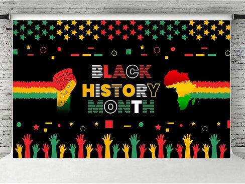 10 x 8 ft Black History Month Backdrop, African Black History Month Classroom Banner African American Party Background Posters Decorations Photo Shoot Props in Saudi Arabia