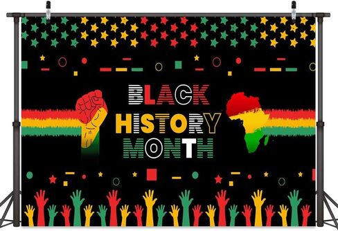 10 x 8 ft Black History Month Backdrop, African Black History Month Classroom Banner African American Party Background Posters Decorations Photo Shoot Props in Saudi Arabia