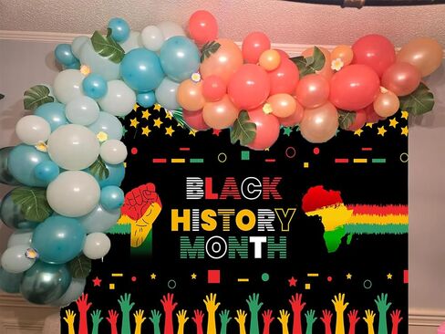 10 x 8 ft Black History Month Backdrop, African Black History Month Classroom Banner African American Party Background Posters Decorations Photo Shoot Props in Saudi Arabia