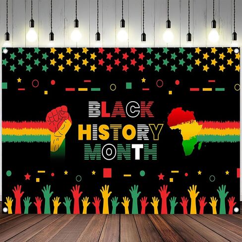 10 x 8 ft Black History Month Backdrop, African Black History Month Classroom Banner African American Party Background Posters Decorations Photo Shoot Props in Saudi Arabia