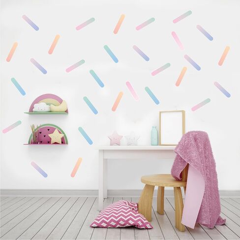 300 PCS Bright Peel & Stick Candy Rainbow Vinyl Wall Decals Set | 10 Sheets Waterproof Confetti Wall Stickers for Bedroom, Classroom, Playroom, Party Backdrops, Creative Spaces & DIY Decor in Saudi Arabia