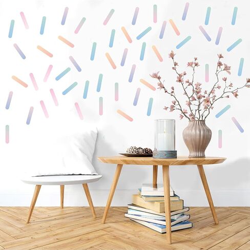 300 PCS Bright Peel & Stick Candy Rainbow Vinyl Wall Decals Set | 10 Sheets Waterproof Confetti Wall Stickers for Bedroom, Classroom, Playroom, Party Backdrops, Creative Spaces & DIY Decor in Saudi Arabia