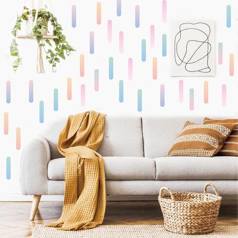 300 PCS Bright Peel & Stick Candy Rainbow Vinyl Wall Decals Set | 10 Sheets Waterproof Confetti Wall Stickers for Bedroom, Classroom, Playroom, Party Backdrops, Creative Spaces & DIY Decor in Saudi Arabia