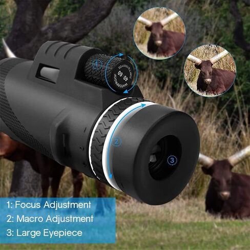 Telescopes for Adults Astronomy, High Power Monocular Telescope, 40X60 High Power High Definition Monocular for Adults Waterproof for Bird Watching, Camping, Travelling in Saudi Arabia