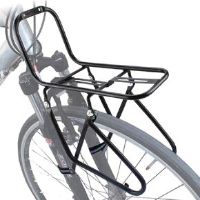 INLETTER Bicycle Front Rack, Aluminum Alloy Luggage Touring Carrier Racks 15KG Capacity Mountain Road Bike Pannier Rack Cycling Equipment Stand Footstock for Cargo Luggage Picnic Carrier Rack