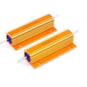 LM YN 100 Watt 4 Ohm 5% Wirewound Resistor Electronic Aluminium Shell Resistors Gold (Pack of 2)
