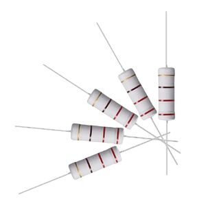 uxcell 50Pcs 220 Ohm Resistor, 5W 5% Tolerance Metal Oxide Film Resistors, Axial Lead, Flame Proof for DIY Electronic Projects and Experiments