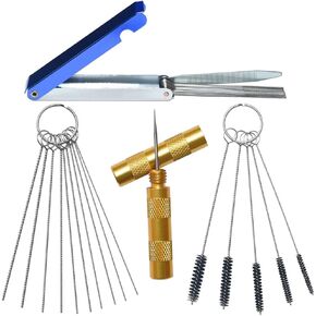 Carburetor Carbon Dirt Jet Cleaner Tool, Carburetor Carbon Dirt Jet Cleaner Tool Kit Cleaning Needles with Brushes for Motorcycle ATV Moped Welder Carb Chainsaw Spray