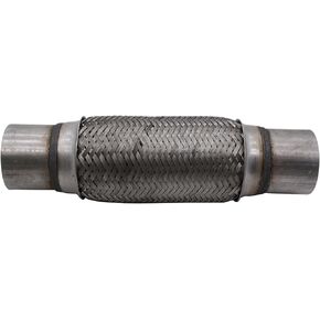 YUCHENSHLP Exhaust Flex Pipe, 2.5" x 8"Stainless Steel Heavy Duty Exhaust Flex Pipe, Double Braid Exhaust Flex Tube,Overall Length 12"