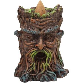 Ebros Gift Magical Forest Mystic Cernunnos Greenman Ent Backflow Incense Cone Burner Statue 3.25" H Aromatherapy Scent Accessory Holder As Celtic Wiccan Horned God Home Decor Tree Spirit Sculpture