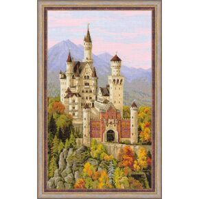 RIOLIS - Neuschwanstein Castle 1520, Cross Stitch Kits 13.75"X23.5", Cross Stitch Kits for Beginners & Advanced, Crossstitching Kits Adult, Counted Stitching Kits, Embroidery Kit