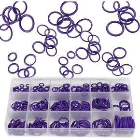 QODOLSI 270 PCS Auto O-Type Rubber Ring Classification Kit, Air Conditioning Compressor Water Pump Seal Ring, Waterproof Wear-Resistant Flexible Gasket Replacement, Universal Car Repair Tools (Green)