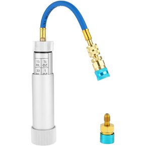 Aupoko AC Oil Injector Kit, R134A Oil Injector with R1234YF Low Side Quick Coupler, HVAC Dye Oil Injector with 1/4" SAE Connector, for R134A R22 R12 R1234YF Refrigerant System