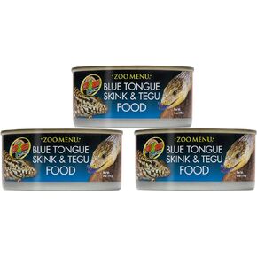 Zoo Med 3 Cans of Zoo Menu Blue Tongue Skin and Tegu Food, 6 Ounces each