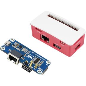 waveshare PoE Ethernet USB HUB HAT with Box ABX Case for Raspberry Pi Zero/Zero W/2 W/Zero WH/2 WH, with 1 RJ45 10/100M Ethernet Port, 3 USB Ports Compatible with USB2.0/1.1,802.3af-Compliant